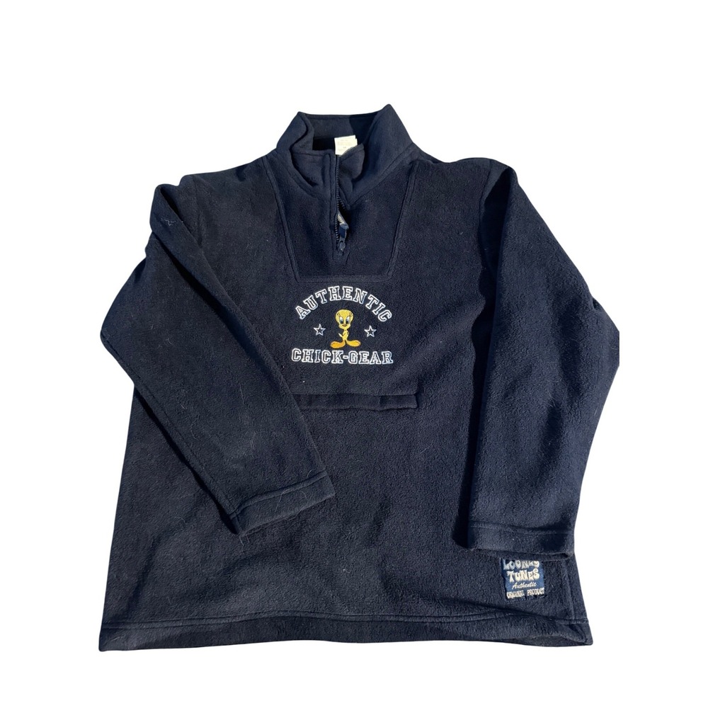 Vintage Pullover Navy Blue Tweety Quarter Zip Size M
